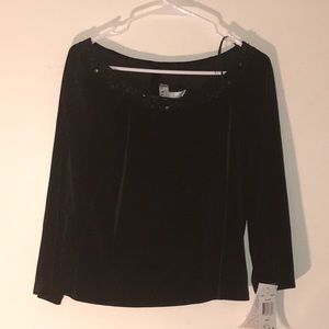 Black velour top